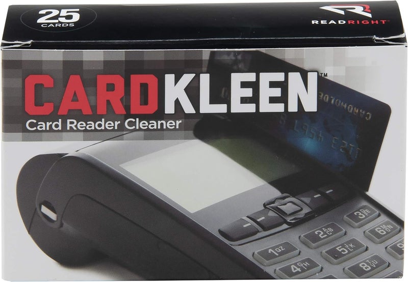 Read Right RR1222 CardKleen Presaturated Magnetic Head Cleaning Cards, 3 3/8" x 2 1/8" (Box of 25) - Image 1